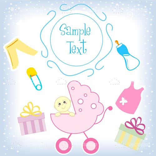 Baby Themed Card with Sample Text